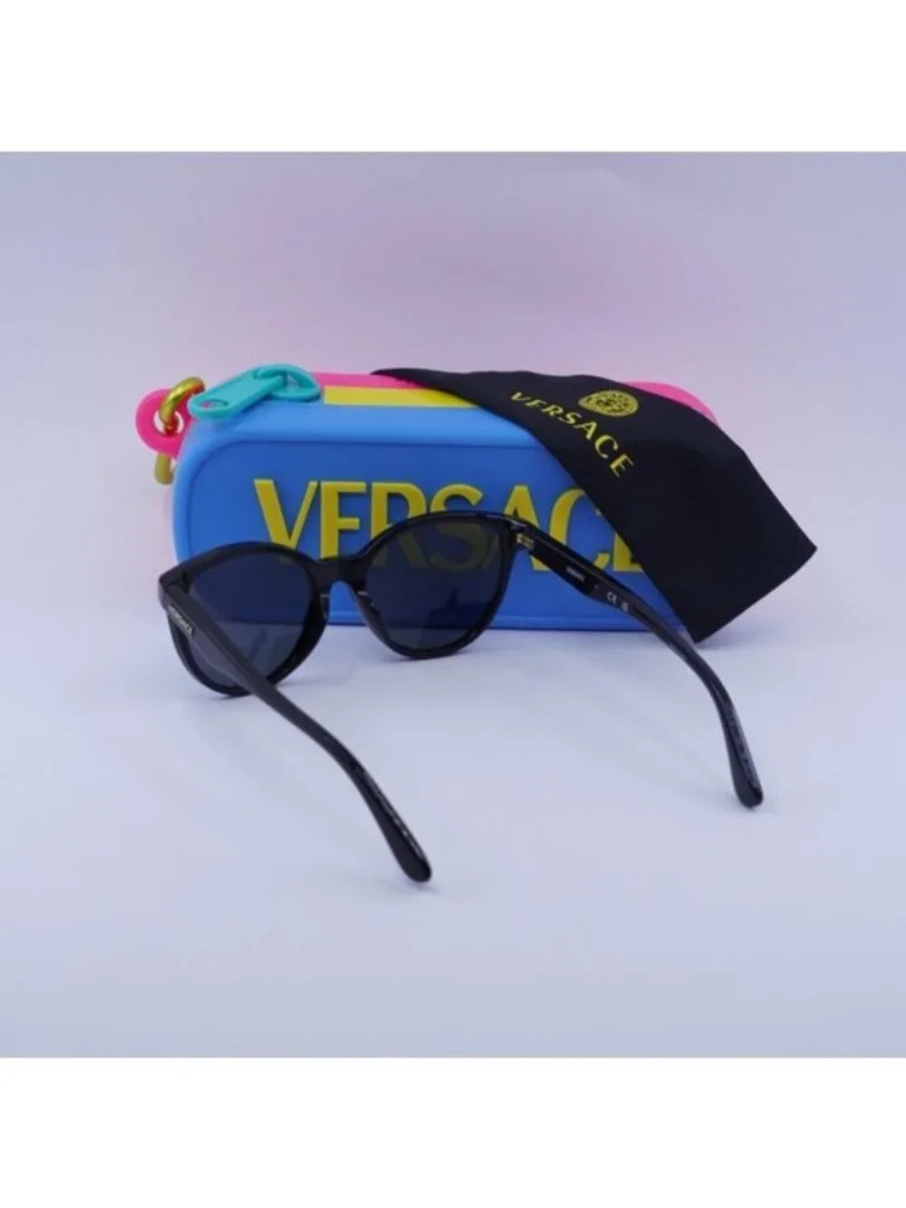 Versace Kids VK4427U GB1/87 Cat Eye Sunglasses - Black/Dark Grey